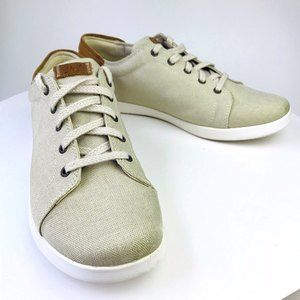 Chaco Ionia Canvas Sneakers Womens Size 10 Leather Trim Lace Up Comfort Shoes